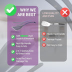 Silicone Egg Flipper Spatula Tongs (Set of 1) – Non-Stick 2-in-1 Grip & Flip Kitchen Tongs for Pancakes, Fish, Eggs, and More – Heat Resistant Cooking Tool (Black) (Purple)