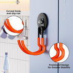 Heavy Duty Storage Magnetic Utility Hooks Large Garage Magnet Hooks with Anti-Slip Coating for Metal Cabinet,Pegboard,Garage Shelve,Garden Tools (Orange4pro)