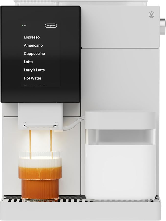 Terra Kaffe Super Automatic Espresso Machine - App-Enabled Coffee Machine - Auto Wake & Sleep - All Milk Types - Roaster-Approved Espresso Settings - Cappuccino Machines - Gifts for Men - White TK-02