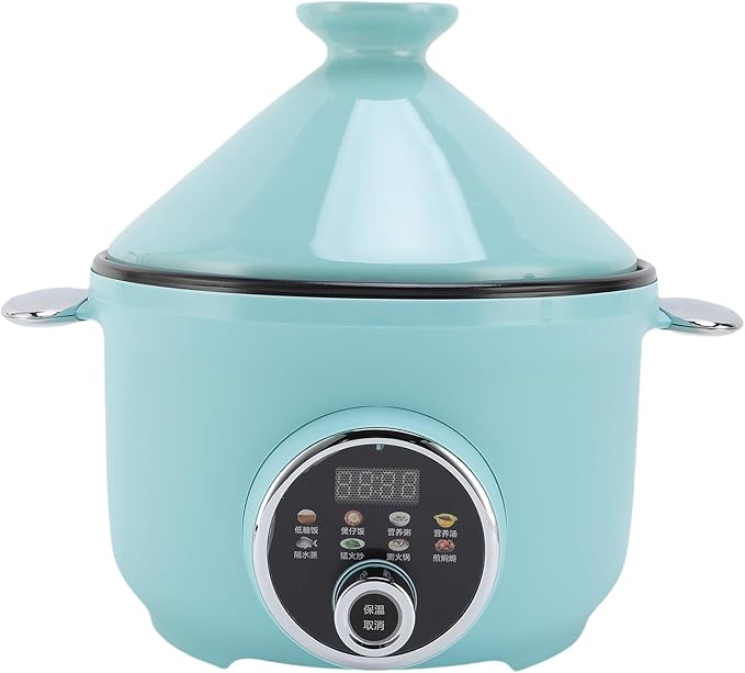 Zerodis Pot Tagines Non Stick Inner Pot Stainless Steel Basket Appetizer Bowls Tajine Style with Dome Cover Tagine Serving Dish 3.2 Liter Capacity Smart Pressure Cooker Cooker (US Plug 110v)