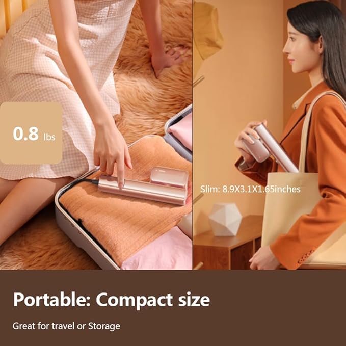 Steamer for Clothes Steamer, Fashion Portable Handheld Garment Steamer, 0.8lbs Lightly, 15s Fast Heat-up, 10 Minutes of Continuous Steam, Light Mini Steam Iron for travel and home(100-120V)