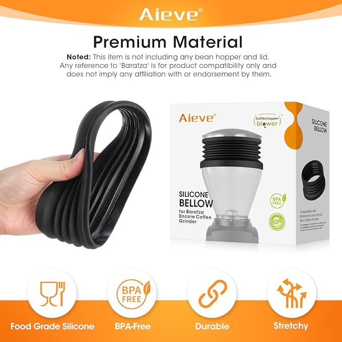 Aieve Silicone Coffee Hopper Bellow Compatible with Baratza Encore Grinder ESP/Virtuosa+ Coffee Grinder,Reduce Coffee Grinds Retention