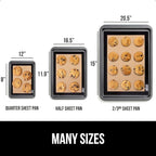 GORILLA GRIP Reusable Nonstick Silicone Baking Mat, 2 Pack, BPA-Free Oven Safe Food Liner, For Cookie Sheets, Toaster Ovens, Easy Clean Kitchen Pastry Mats, 11.75x8.25, Small Quarter Sheet Size, Black