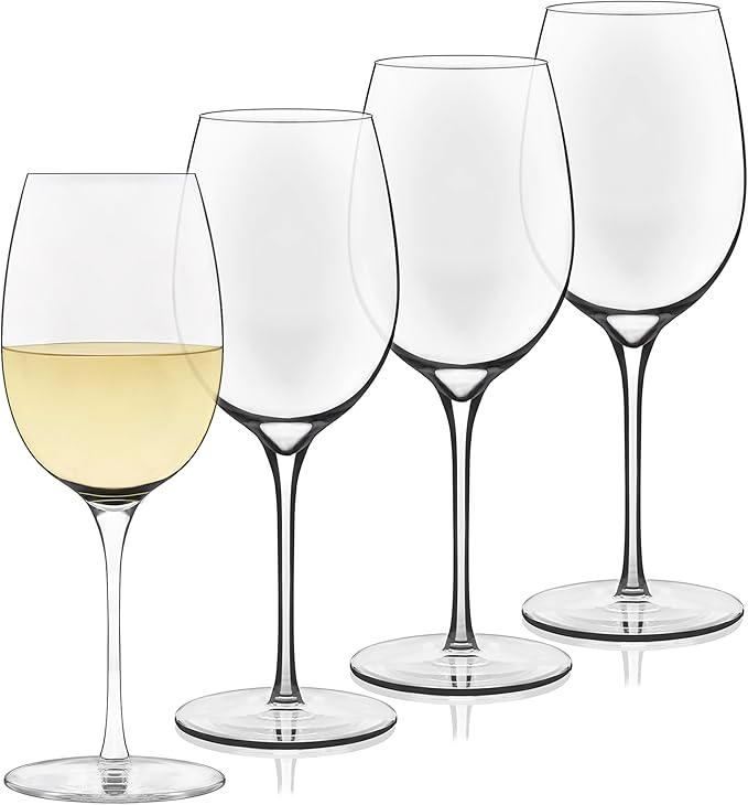 Libbey Signature Kentfield Wine Glass, 13.25 ounce, Set of 4, Elegant, Dishwasher Safe Glass Wine Glasses, for Parties, Birthdays, Weddings, & More