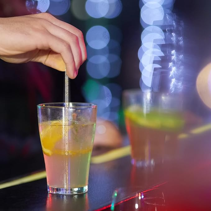 500 Pcs Gold Glitter Plastic Swizzle Sticks Crystal Cake Pops Disposable Cocktail Stir Sticks Round Ball Top Stirrers Gold Lollipop Stick for Drinks Coffee Cocktail, 7.28 Inches