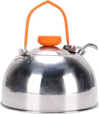 0.8L Camping Kettle with Thermometer, Lightweight Teapot Outdoor Camping Coffee Pot Tea Kettle for Boiling Water, Portable Camp Tea Pot Cookware for Hiking Backpacking Kitchen