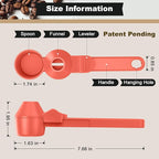 Coffee Scoop & Funnel for Reusable K Cup Refillable Coffee Pods, Coffee Measuring Spoon 2 Tablespoon Capacity, Scoop with Funnel for Ground Coffee, Protein Powder, Tea (Orange, 1 Pack)