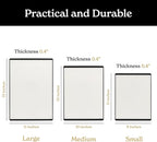 SMIRLY Plastic Cutting Board Set 3 Pieces, Non-Slip Dishwasher Safe Chopping Boards for Kitchen, Black & White