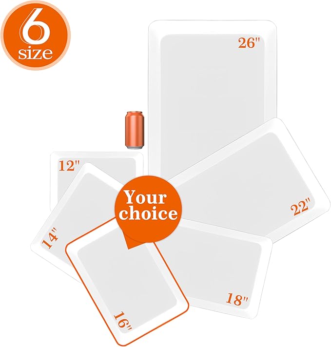 Serving Tray Platter, 6 Pcs Food Tray for Veggie Fruit Snack Dessert Cookie Cheese, Food Trays for Party Supplies Display, Plastic Platters for Serving Food, Large White Trays, BPA Free