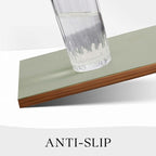 MOSAYT Vinyl Placemats Set of 8, Heat Resistant Place Mats 100% Waterproof Washable & Wipeable Faux Leather Reversible Table Mats for Kitchen Dining Party Outdoor, 12" x 17", Light Grey/Sage Green