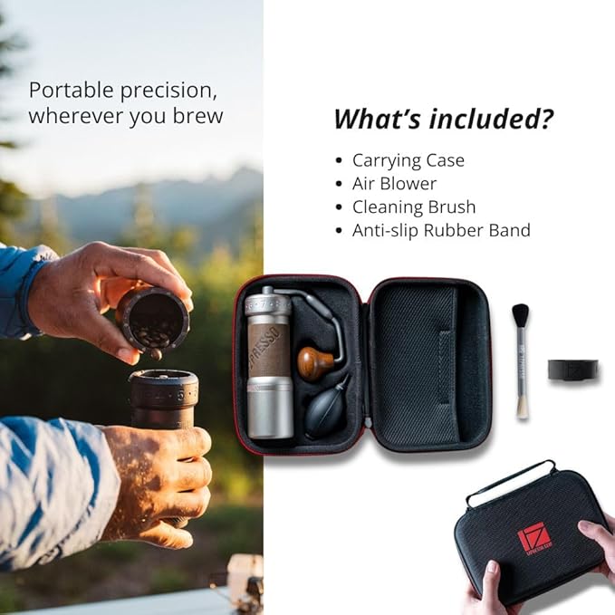 1Zpresso K-Ultra Manual Coffee Grinder Iron Gray with Carrying Case, Assembly Consistency Grind Stainless Steel Conical Burr, Foldable Handle, Numerical External Adjustable Setting, All-Round Grinder