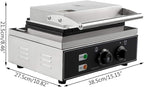 1550W Commercial Waffle Maker, 10 Grids Electric Square Waffle Maker Non-Stick Stainless Steel Belgian Waffle Iron w/Time & Temper Adjustable| Temper Comparison Table, Large Waffle Machine Restaurant