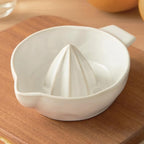 Ceramic Lemon Juicer Reamer Manual Citrus Lime Hand Squeezer Bowl with Handle and Pour Spout, Handheld, Easy to Use and Clean