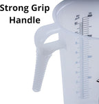 Half Gallon 64oz (2 quart) Measure Pitcher- Conversion Chart-Strong Food Grade - Resistant to Chemicals- Great for Lawn, Pool & Spa, Ag, Home Hobbies, Lye, Cooking, Shop Motor Oil Fluids Made In USA