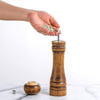 10 Inch Large Capacity Manual Pepper Grinder Oak Wood Adjustable Ceramic Core Salt and Pepper Mill for Kitchen Cooking Seasoning Grinding