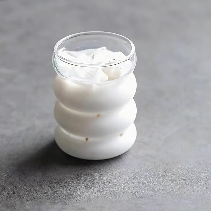 4 Pcs Drinking Glasses with Bamboo Lids and Glass Straw 14oz Glassware Set,Cocktail Glasses,Iced Coffee Glasses,Beer Glasses,Ideal for Water,Soda,Tea,Gift - with Cleaning Brushe