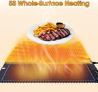Food Warming Mat for Buffet,5s Full Surface Heating,Electric Warming Tray with 3m Power Cord,Roll Up Warming mat for Food,6 Level Adjustable TEM&6H Timer,Auto-Off Timer Food Warmer mat,Everyday Use