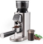 Conical Burr Coffee Grinder Electric with Electronic Timer, Anti-Static, Coffee Grinders for Home Use, Adjustable Conical Burr Mill with 48 Precise Settings for Espersso/Drip/French Press