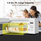 ThermoMate 30" White Over the Range Microwave with 1.9 Cu. Ft. Capacity, Over the Stove with One Touch, 1000 Cooking Watts, 400 CFM and Sensor Cooking, 11 Power Levels, LED Lighting