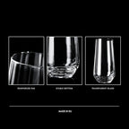Krosno Tall Water, Juice, Drinking Glasses, Set of 6, 16.2 oz, Splendour Collection, Highball & Tumbler Crystal Glass, Dishwasher Safe, Made in Europe