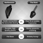 Rattleware Half Kilo Food Measuring Bean Scale Scoop - Durable and Commercial Coffee Beans Weighing Container Spoon, Plastic Coffee Bean Scale Measuring Tool for Baristas - Black