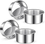 4 Inch Cake Pan Set of 4, Removable Bottom & Easy Releasing Mini Cake Pan, Leakproof & Nonstick Round Cake Pan, 304 Stainless Steel Small Cake Baking Pans, Non-Toxic & Healthy