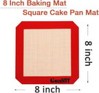 8 Inch Square Silicone Baking Mat, Set of 3 Silicone Cooking Mat for 8 Inch Cake Pan, Silicone Mat for Baking, Silicone Mat for Baking Sheet (Red, Blue, Grey)