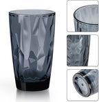 Topsky 16oz Plastic Tumblers Drinking Glasses Set of 4,Gray Acrylic Drinking Cups Wine Glasses Beverage Cups for Daily Use, Poolside, Outdoor&Indoor - Stackable,Dishwasher Safe,Easy to Clean