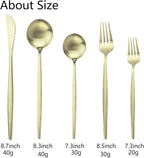 JASHII Flatware Silverware Set Stainless Steel Satin Finish Cutlery Set Service for 6, 30-Piece Spoons And Forks Kitchen Utensil Set, Dishwasher Safe (Matte Champagne gold)