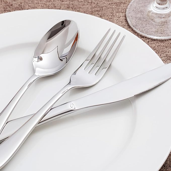 KINGSTONE 20-Piece Silverware Set for 4,18/10 Premium Stainless Steel Flatware Set, for Home, Restaurant, Wedding and Party Use, Mirror-Polished Cutlery Set, Dishwasher Safe.