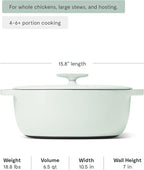 Caraway Enameled Cast Iron Dutch Oven - 8qt Dutch Oven With Lid - 3 Layer Enamel Coating - No Seasoning Required - Compatible With All Stovetops - Oven Safe - No Forever Chemicals - Light Mist