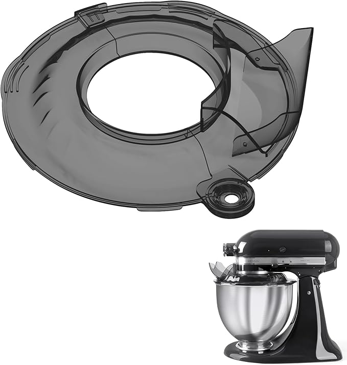 Pouring Shield for KitchenAid Tilt Head 4.5-5 QT (for Stainless Steel Bowls Only), for Kitchen aid Accessories and Attachments, Fully Enclosed Foldable Lid Mixer Bowl Cover, Not For Bowl Lift (Black)