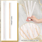 2000 Pcs Individually Wrapped Wooden Coffee Stirrers, Disposable Coffee Stir Sticks Round End Sticks Bulk Wood Stirrers for Cocktail Hot Drinks Restaurant Bar Home Office (7 Inch)