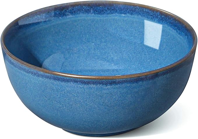 LE TAUCI Cereal Bowls 6 Inch, Ceramic Bowl Set for Soup, Dessert, Fruits, Salad, Noodle, Ramen, 22 Ounce Bowls for Kitchen, Set of 4, Ceylon blue