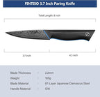 3.75 Inch Paring Knife, Fruit Knives with G10 Handle, 67-Layer Japanese Damascus Steel Forged Small Kitchen Knife, Ultra Sharp Knves with Exquisite Package