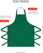 Unisex Apron with Pockets for Cooking, Salon & Art - 100% Cotton Adult Kitchen, Chef, Stylist Apron