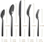 Hand Forged Stainless Steel Flatware Set Silverware Set Cutlery Set Hexagon Handle Black Mirror Finished 20 Pieces Service for 4