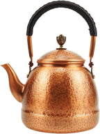Funmaker Handmade Solid Copper Tea Pot Kettle Stovetop Teapot Thick Hammered Copper Tea Pot Kettle Stovetop Teapot Made for gasstove tops pure copper kettle (Type 8-1500ml)