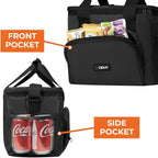 OPUX Soft Cooler Bag, Insulated Collapsible Lunch Cooler Bag for Men Work Camping Beach Travel, Portable Soft Sided Leakproof Waterproof Large Lunch Bag Box with Shoulder Strap 18 Cans, Black