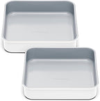 Caraway 9” Square Pan Duo - Non-Stick Ceramic Coating - Free From Forever Chemicals - Cake Pan Perfect for Brownies, Lemon Bars, & More - White