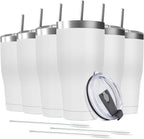 6 Pack 30oz Stainless Steel Tumblers Bulk Reusable Travel Mugs with Lid, Double Wall Powder Coated Coffe Cup for Home, Office, Outdoor Suitable for Vehicle Cup Holders