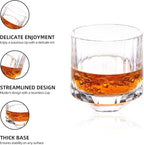KAMMAK Crystal Whiskey Glasses Set of 2, 10.15 oz (300 ml) Hand Blown Old Fashioned Tumbler, Thick Base Glass with Delicate Rim & Seamless Design for Scotch, Bourbon, Cocktails, Lead-Free Barware