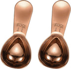 uxcell 2Pcs Stainless Steel Coffee Scoop, 15ml Short Handle Measuring Spoon for Ground Coffee Tea Sugar Kitchen Gifts, Rose gold