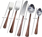 Bold & Divine Ridge Copper 5pcs Flatware Cutlery Set, Premium Stainless Steel Cutlery Set Service for 1 Include Knife/Fork/Spoon, Solid Stainless Steel Flatware