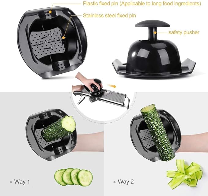 Masthome Mandoline Food Slicer Adjustable Thickness for Cheese Fruits Vegetables Stainless Steel Food Cutter Slicer Dicer with Extra Brush and Blade Guard for Kitchen