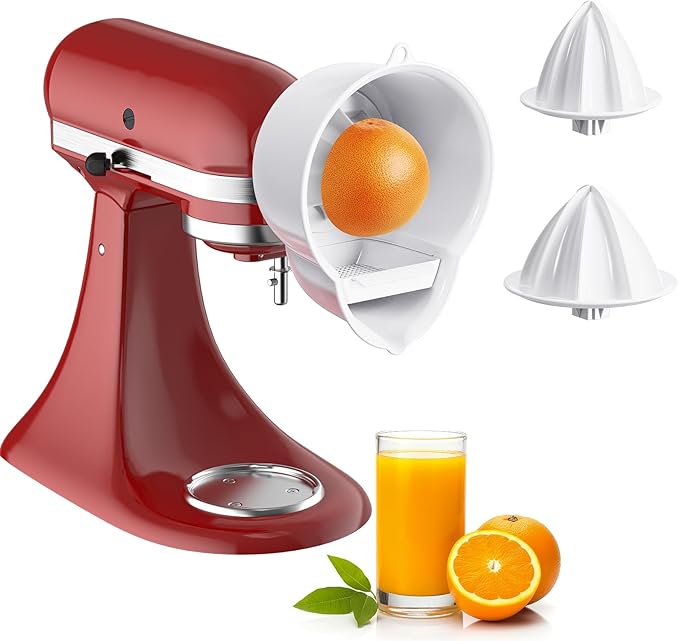 GVODE Juicer Attachment for Kitchenaid Stand Mixer, Citrus Juicer 2 Size Reamer, Lemon Squeezer for Kitchenaid Mixer Attachments, Dishwasher Safe
