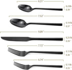 DEACORY Silverware Set Flatware Set Matte Black Cutlery Set Brushed Finished Hexagon Handle Heavy Stainless Steel 60 Pieces Dishwasher Safe Service for 12