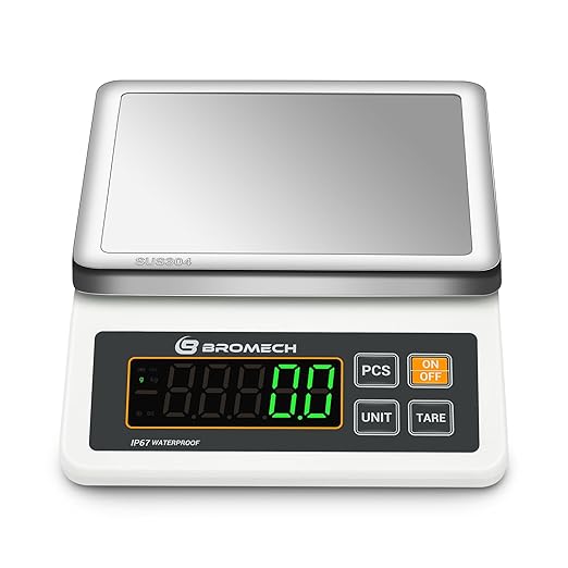 Gram Scale Waterproof Counting Function Weighs Gram, Pound & Kilogram, 13lb Capacity, 0.001lb Increment, Stainless Steel Platform, Perfect for Baker, Pastry Chefs, Homebrewing, Food Production