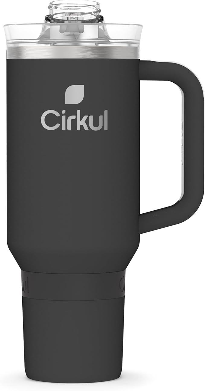 Cirkul 40oz. Carbon Stainless Steel Tumbler with Handle, All-Day StrawSip™, Double-Wall Insulated