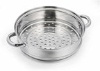 Yamde 2 Piece Stainless Steel Stack and Steam Pot Set - and Lid,Steamer Saucepot double boiler…